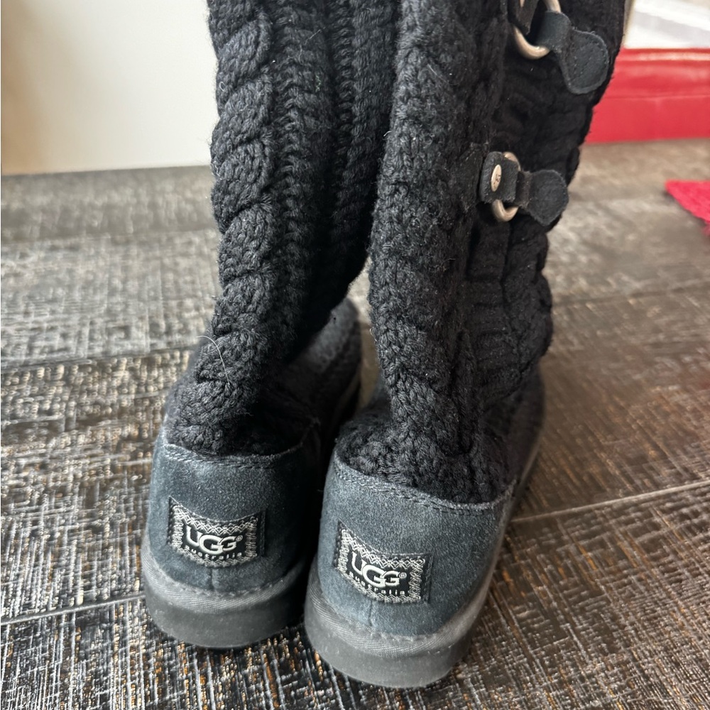 UGG Black Knit Boots